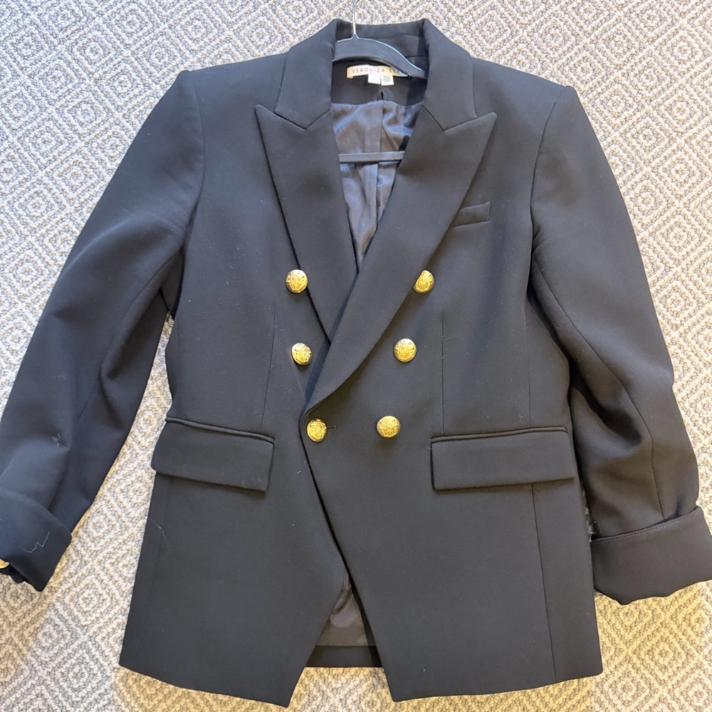 Veronica Beard Dickey Jacket - Black with Gold Buttons